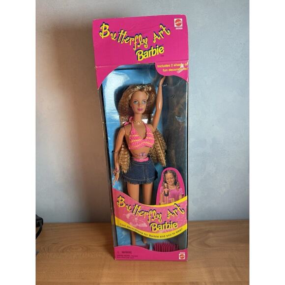 Barbie #20359 ln Box 1998 Butterfly Art Barbie Doll Figure NO Tattoos - Picture 1 of 9